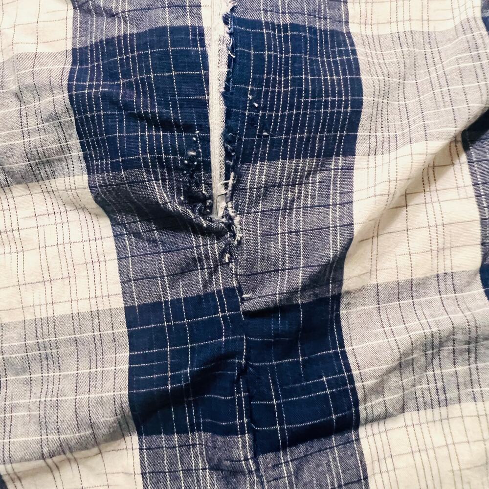 Adelyn Rae Daisy Dress Size Medium Gingham Off Shoulder Open Back Blue White - Picture 7 of 15